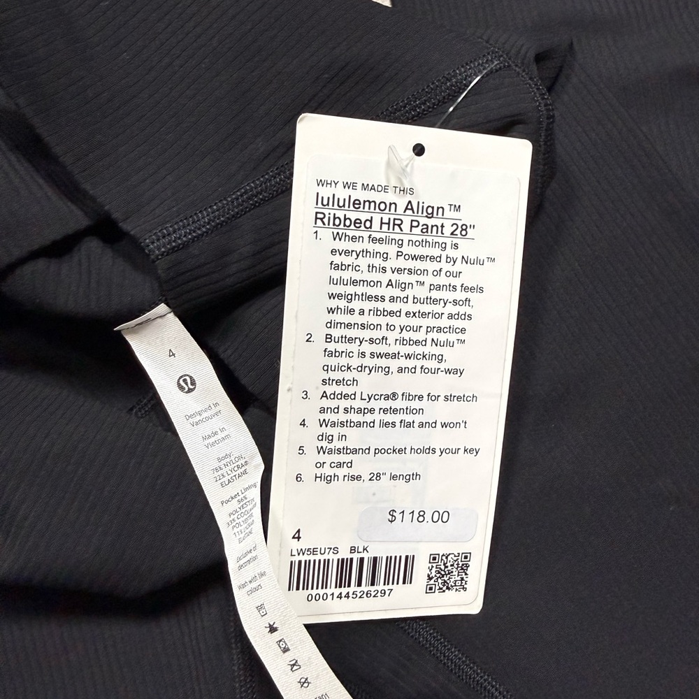Lululemon Align Ribbed HR Pant 28” - Black - Picture 4 of 7